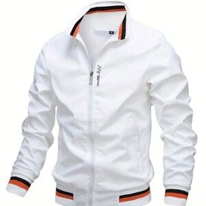 White Bomber Jacket - Size L